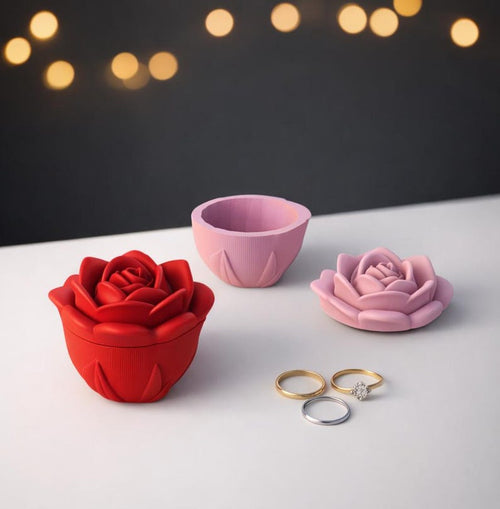 Scatola Portagioie con Rosa 3D – Stampata in 3D